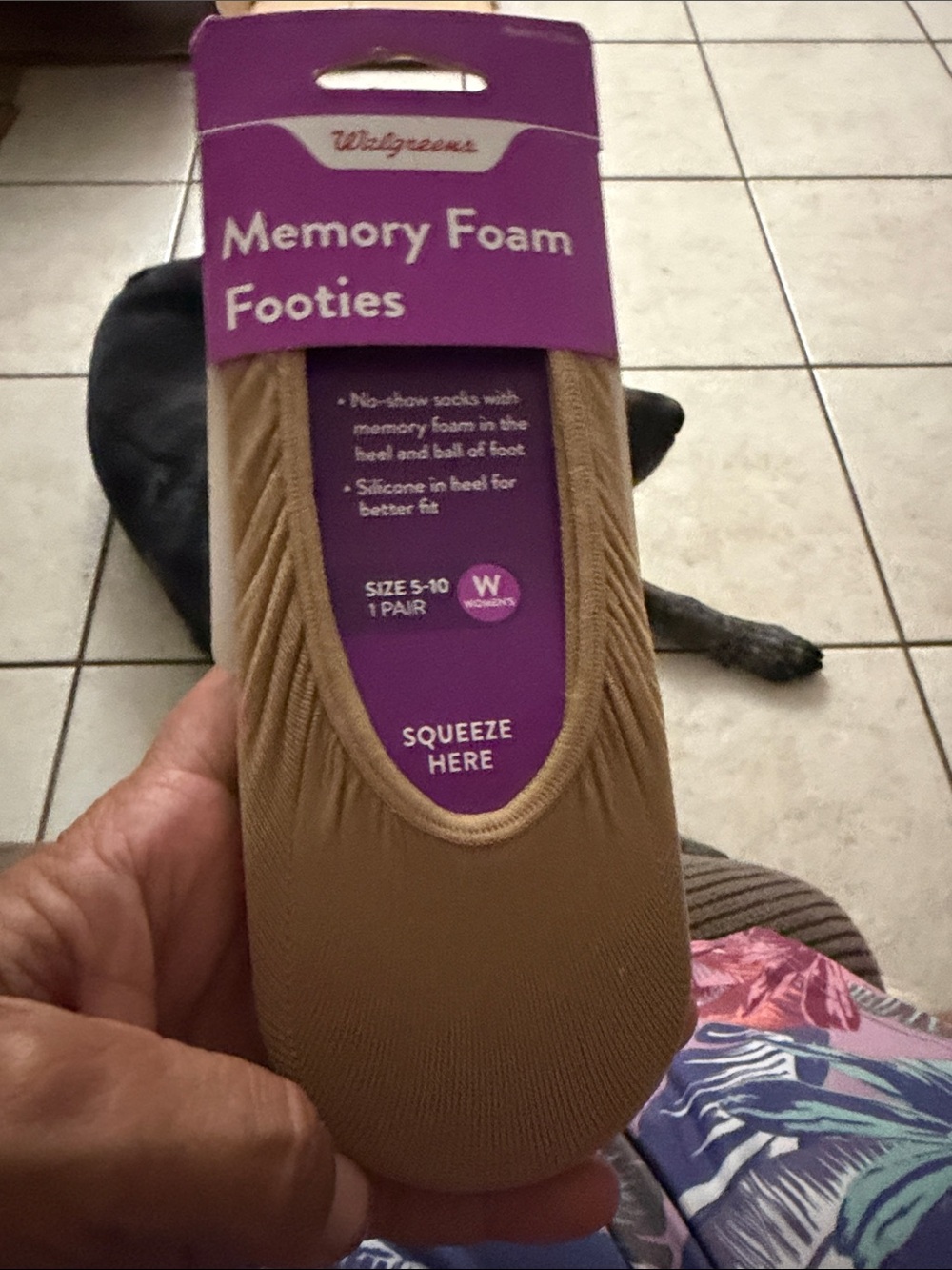 Walgreens Memory Foam Footies - Tan No-Show Women’s Slippers